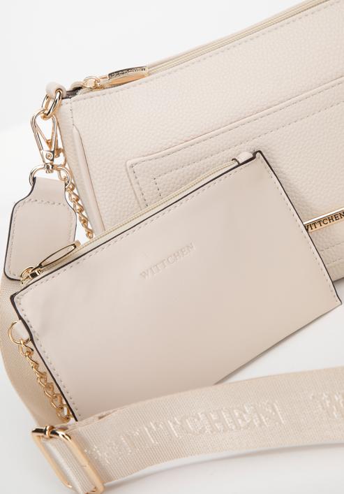 Small faux leather crossbody bag, cream, 98-4Y-512-1S, Photo 6