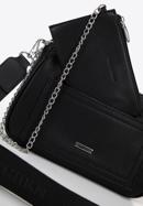 Small faux leather crossbody bag, black-silver, 98-4Y-512-1G, Photo 6