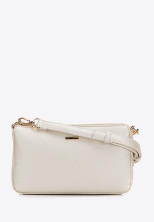 Women's faux leather crossbody bag with chain detail, cream, 98-4Y-509-0, Photo 1