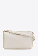 Women's faux leather crossbody bag with chain detail, cream, 98-4Y-509-1S, Photo 1