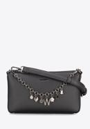 Women's faux leather crossbody bag with chain detail, graphite, 98-4Y-509-1S, Photo 2