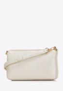 Women's faux leather crossbody bag with chain detail, cream, 98-4Y-509-0, Photo 3