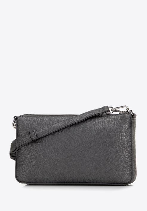 Women's faux leather crossbody bag with chain detail, graphite, 98-4Y-509-1S, Photo 3