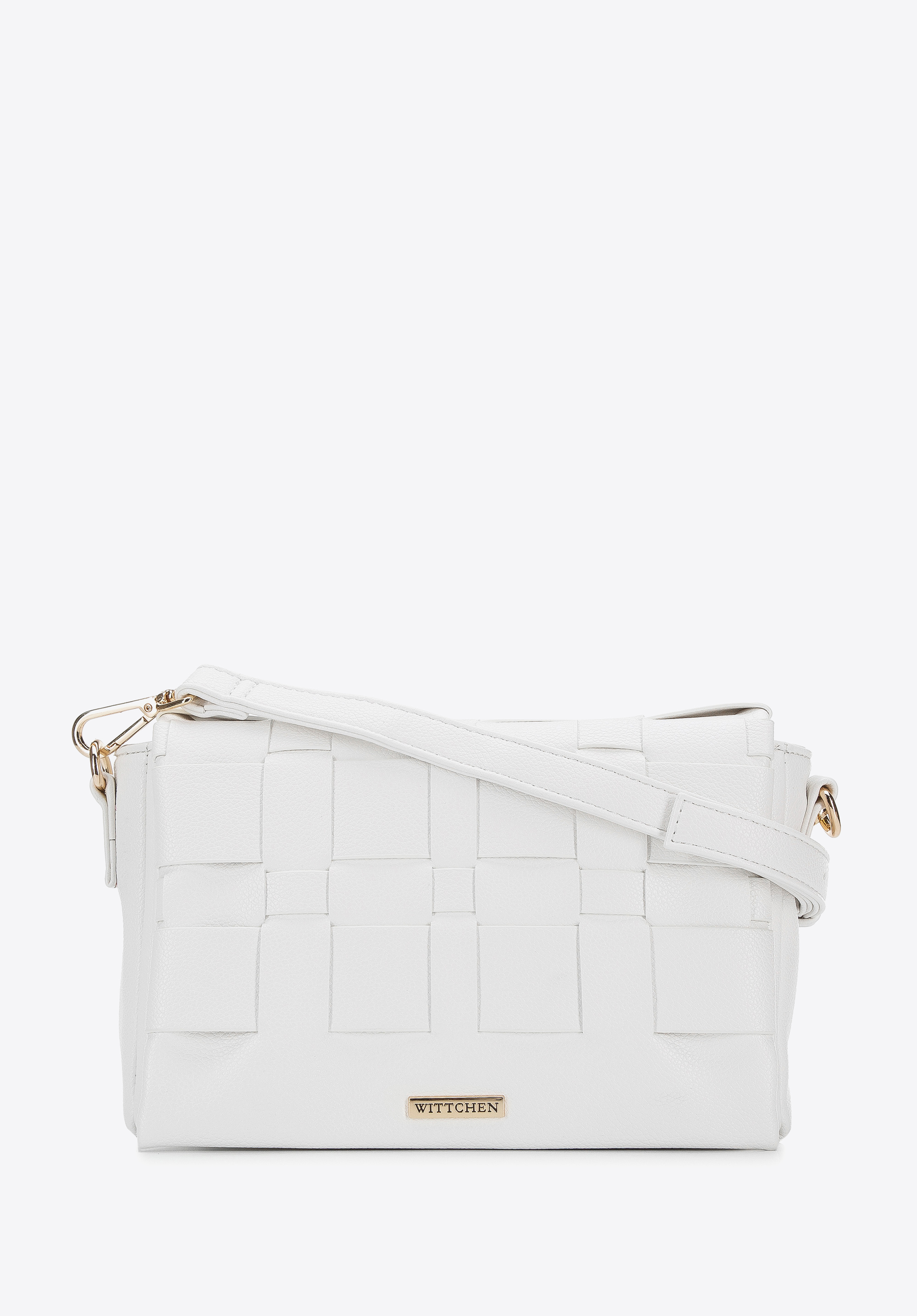 Women's weaved flap bag, off white, 94-4Y-409-Y, Photo 1
