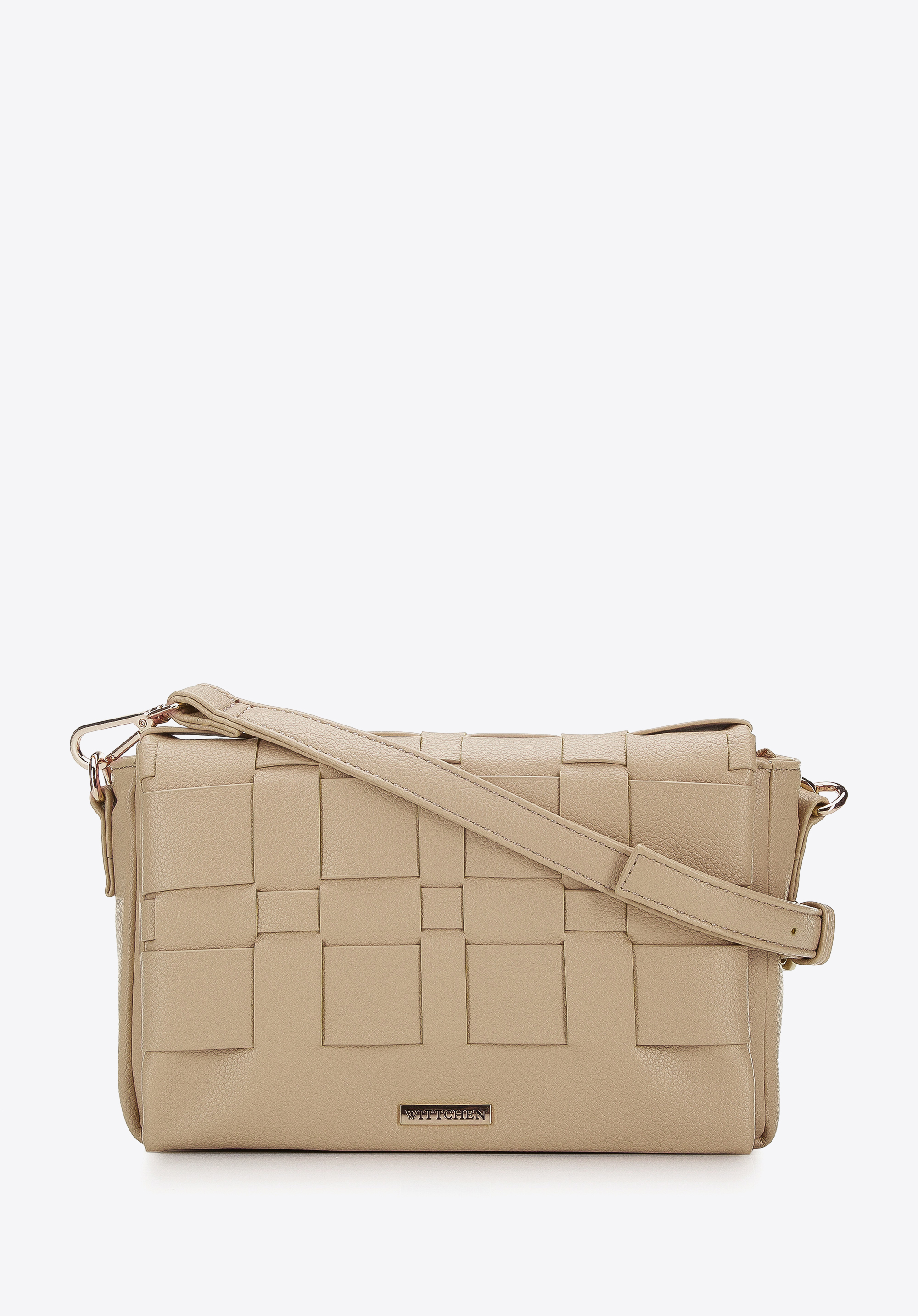 Women's weaved flap bag, beige, 94-4Y-409-9, Photo 1