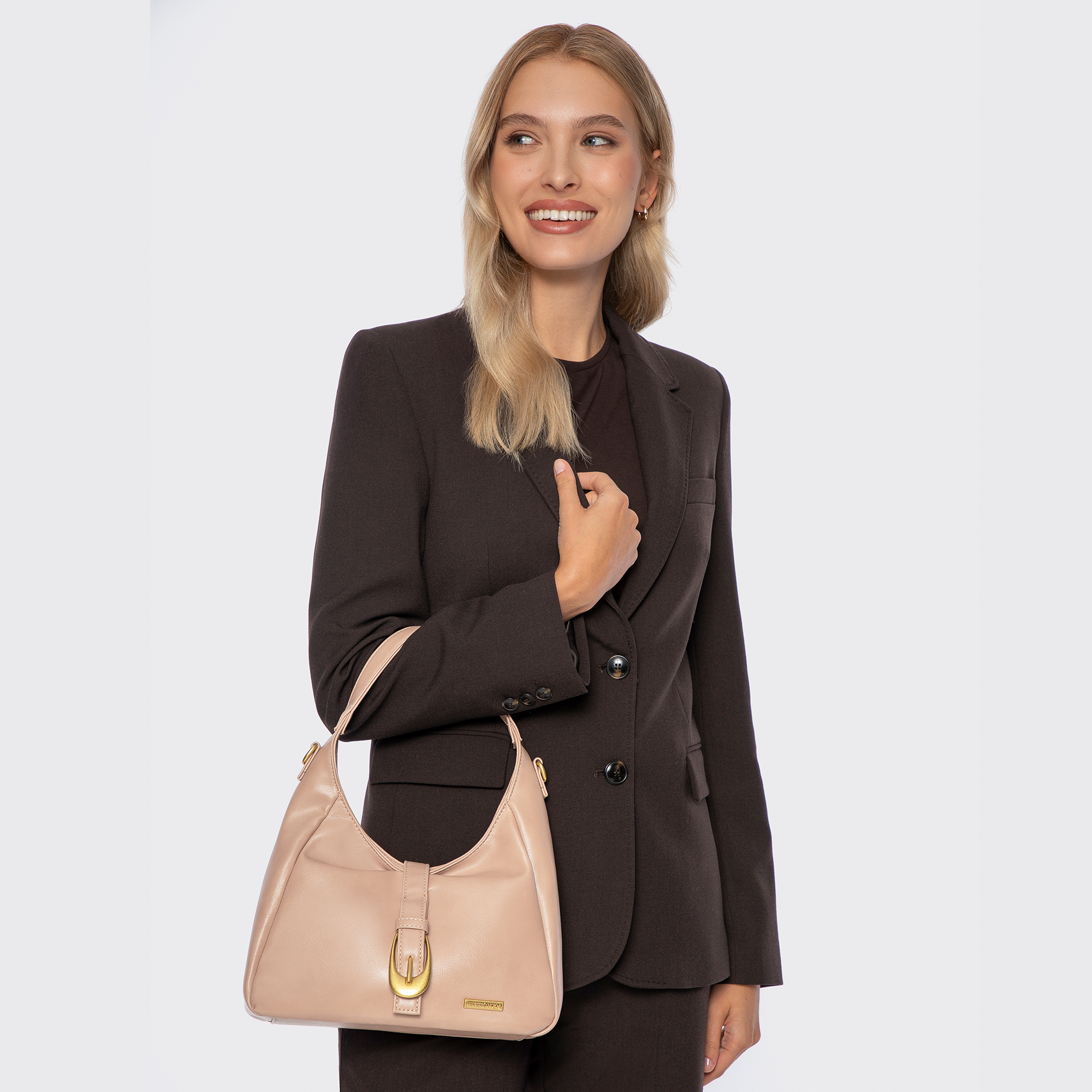 Béžová crossbody kabelka z imitácie kože 101-4Y-423-9, Vyberte variant béžová