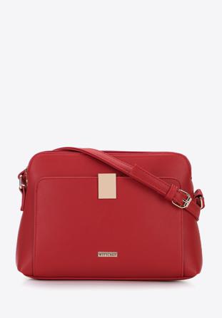 Women's faux leather crossbody bag, red, 96-4Y-620-3, Photo 1