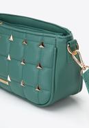 Faux leather studded crossbody bag, green, 96-4Y-228-P, Photo 4