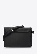 Women's faux leather flap bag, black, 97-4Y-601-5, Photo 2