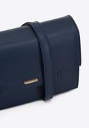 Women's faux leather flap bag, navy blue, 97-4Y-601-5, Photo 4