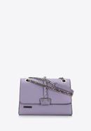 Faux leather flap bag with braided detail, violet, 98-4Y-608-0, Photo 1