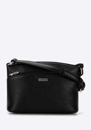 Small faux leather crossbody bag, black, 96-4Y-631-1, Photo 1