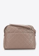 Women's quilted faux leather crossbody bag, beige, 97-4Y-618-5, Photo 1