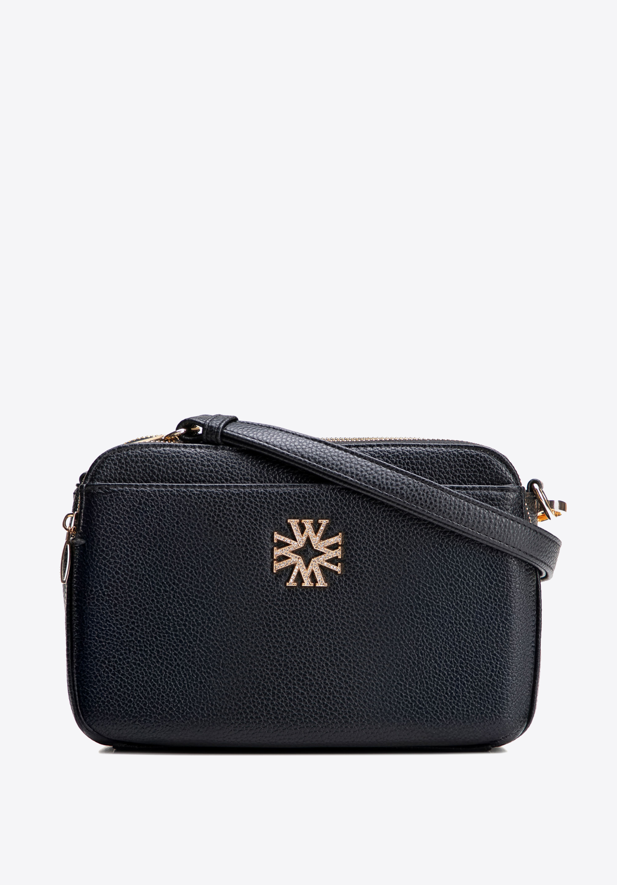 Damska listonoszka z imitacji skóry trójkomorowa, czarny, 29-4Y-016-B1, Zdjęcie 1