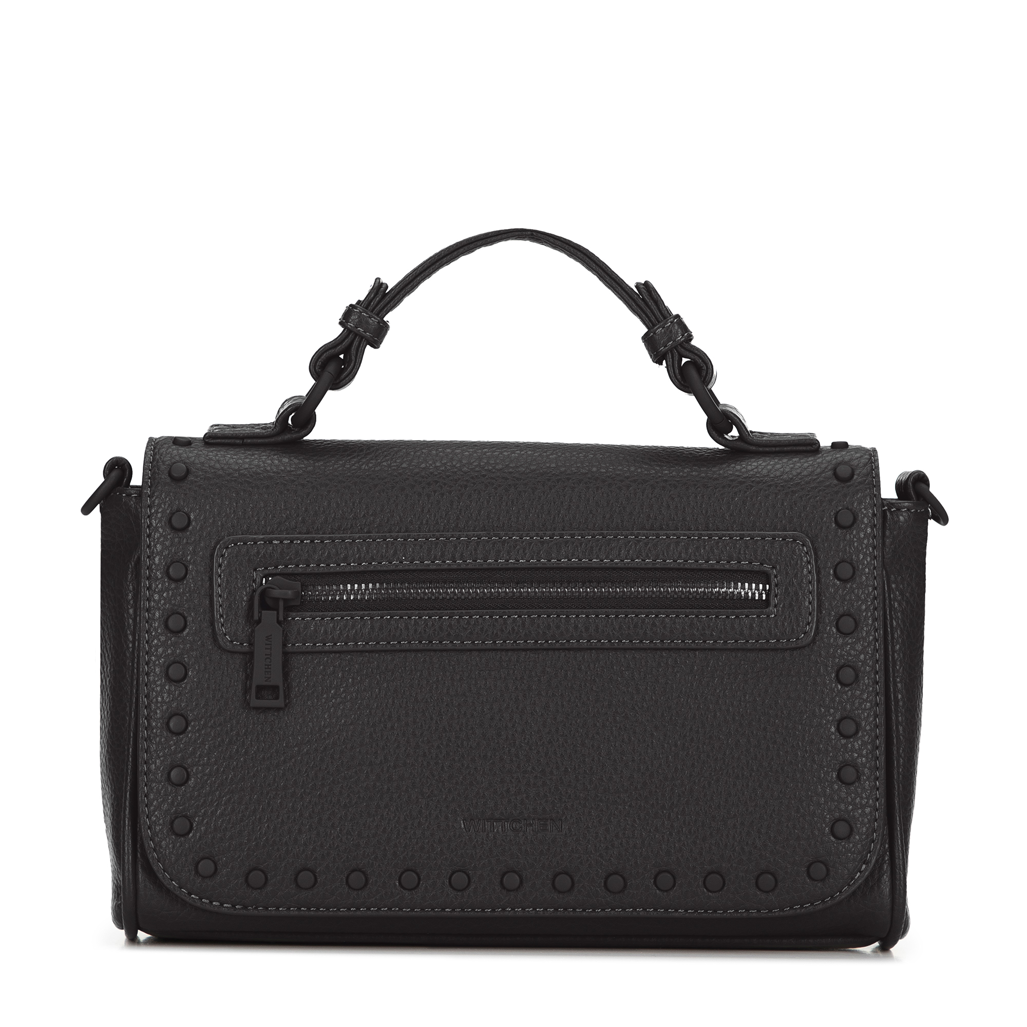 Čierna crossbody kabelka z imitácie kože s klopou 101-4Y-701-1, Vyberte variant čierna