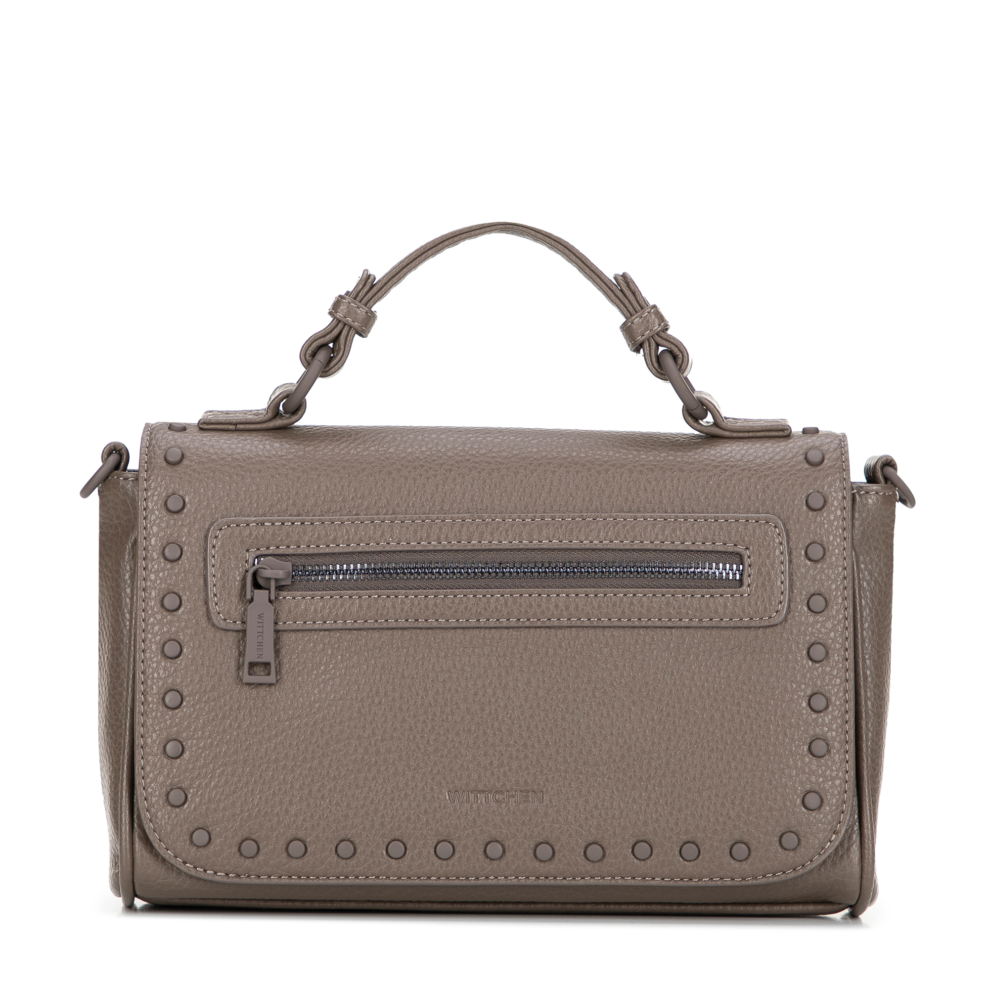Tmavobéžová crossbody kabelka z imitácie kože s klopou 101-4Y-701-9, Vyberte variant tmavo béžová