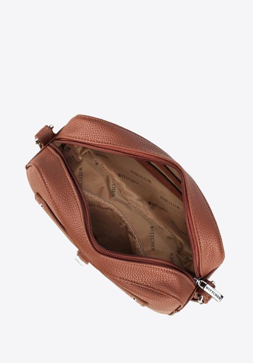 Women's messenger bag with front pocket, cognac, 29-4Y-001-B1G, Photo 3