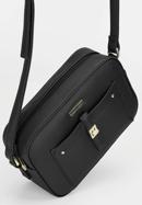 Women's messenger bag with front pocket, black-gold, 29-4Y-001-B1G, Photo 5