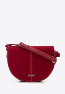Women's faux leather saddle bag, red, 95-4Y-527-1, Photo 1