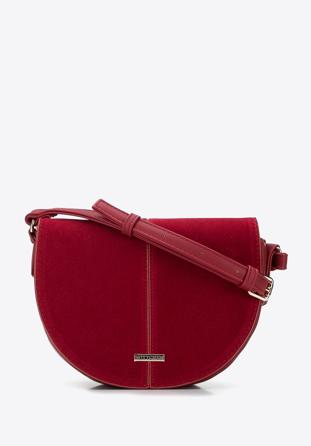Women's faux leather saddle bag, red, 95-4Y-527-3, Photo 1