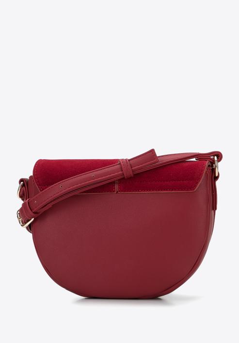 Women's faux leather saddle bag, red, 95-4Y-527-3, Photo 2
