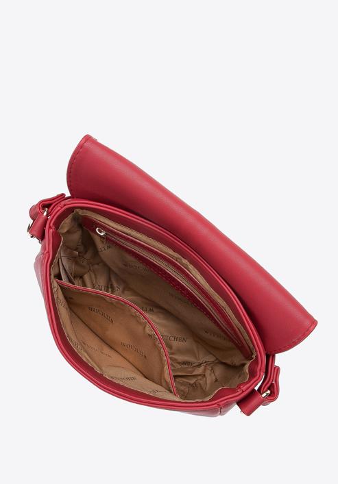Women's faux leather saddle bag, red, 95-4Y-527-1, Photo 3