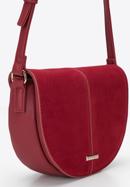 Women's faux leather saddle bag, red, 95-4Y-527-1, Photo 4