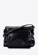 Women's patent leather flap bag with chain detail, black, 95-4Y-415-3, Photo 2