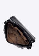 Women's patent leather flap bag with chain detail, black, 95-4Y-415-3, Photo 3