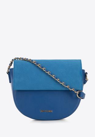 Faux leather crossbody bag, blue, 95-4Y-051-N, Photo 1