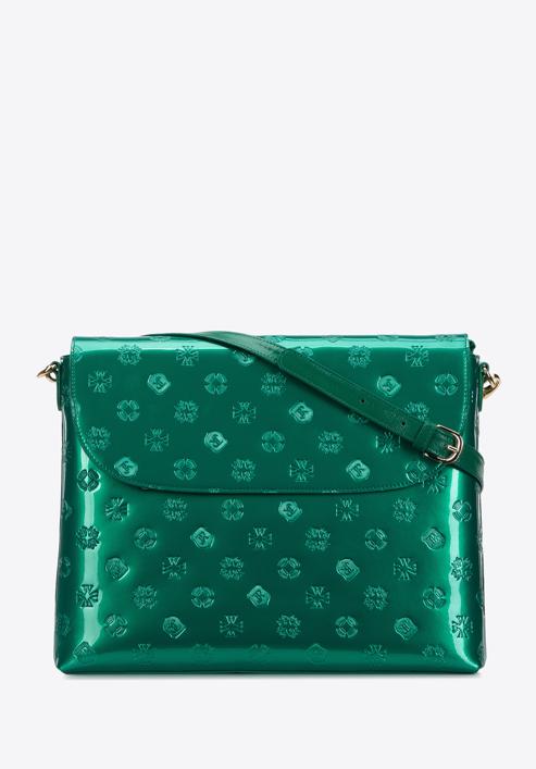 Large patent leather handbag, green, 34-4-233-PP, Photo 1