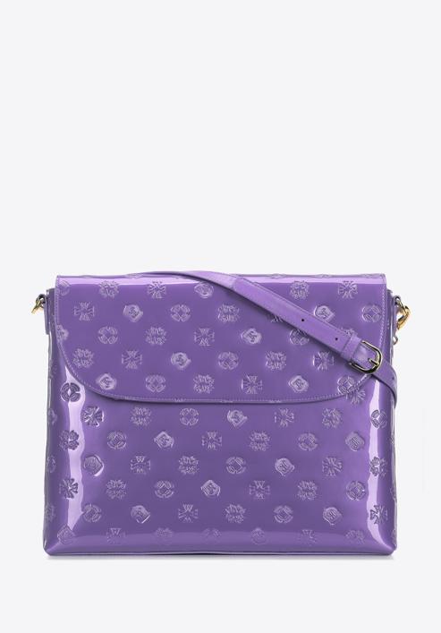 Large patent leather handbag, violet, 34-4-233-PP, Photo 1