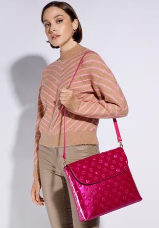 Large patent leather handbag, pink, 34-4-233-PP, Photo 1