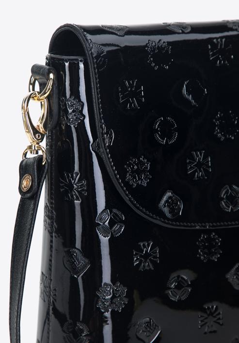 Large patent leather handbag, black, 34-4-233-PP, Photo 4