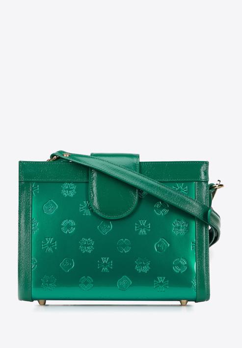 Patent leather cross body bag, green, 34-4-240-FF, Photo 1