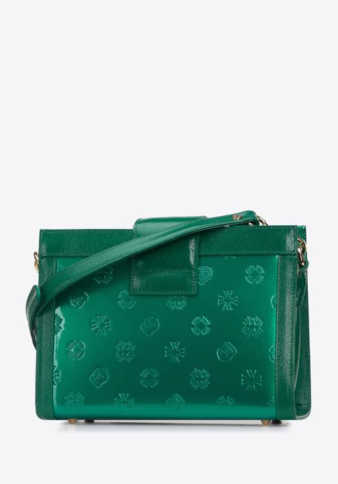 Patent leather cross body bag, green, 34-4-240-11, Photo 2