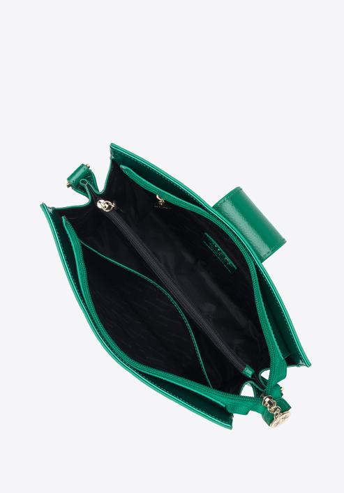 Patent leather cross body bag, green, 34-4-240-11, Photo 3