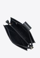 Damska listonoszka z metalicznej skóry lakierowanej dwukomorowa, czarny, 34-4-240-FF, Zdjęcie 3