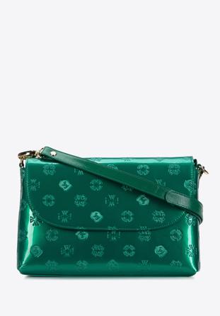 Small patent leather handbag, green, 34-4-232-00, Photo 1