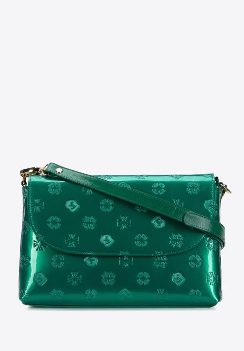 Small patent leather handbag, green, 34-4-232-11, Photo 1