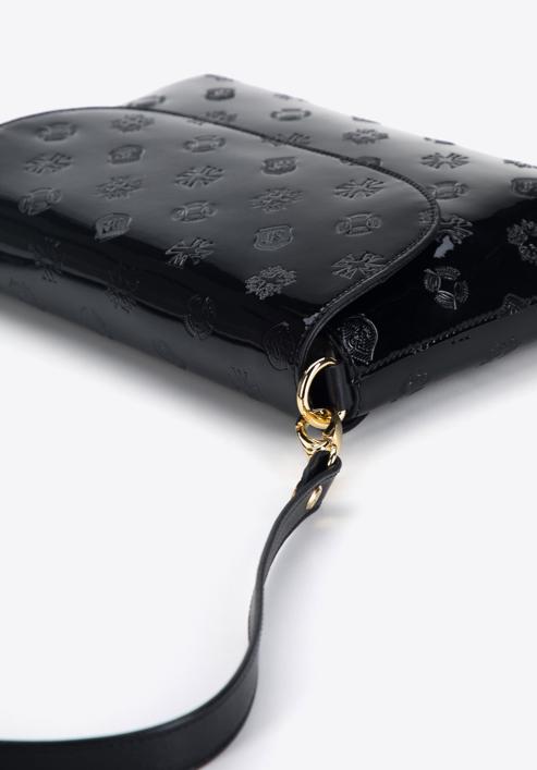 Small patent leather handbag, black, 34-4-232-00, Photo 4