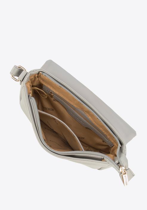 Classic faux leather crossbody bag, light grey, 95-4Y-045-9, Photo 3