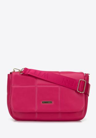 Women's quilted faux leather crossbody bag, pink, 96-4Y-725-P, Photo 1