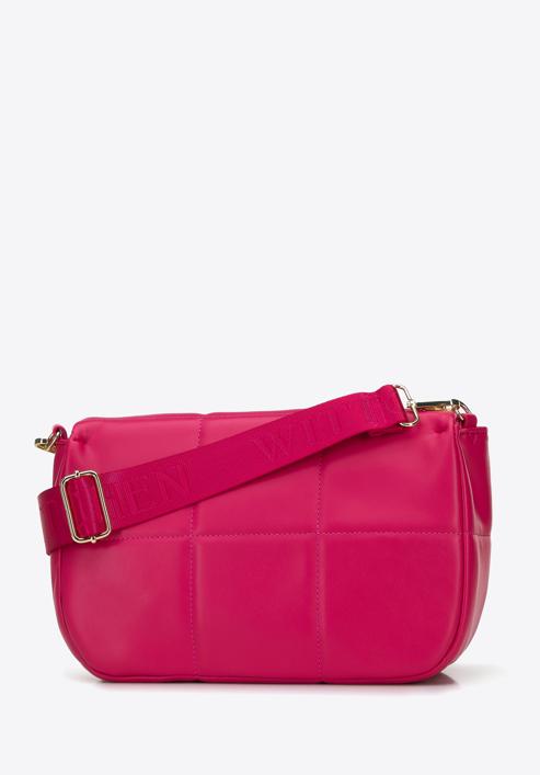 Women's quilted faux leather crossbody bag, pink, 96-4Y-725-F, Photo 2