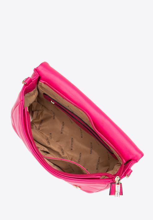 Women's quilted faux leather crossbody bag, pink, 96-4Y-725-F, Photo 3