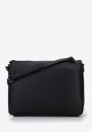 Women's crossbody bag with woven front, black, 95-4Y-519-1, Photo 2