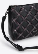 Women's crossbody bag with woven front, black, 95-4Y-519-1, Photo 4