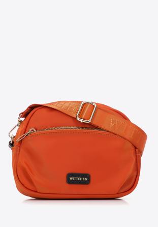 Women's nylon crossbody bag with front pocket, orange, 97-4Y-106-6, Photo 1