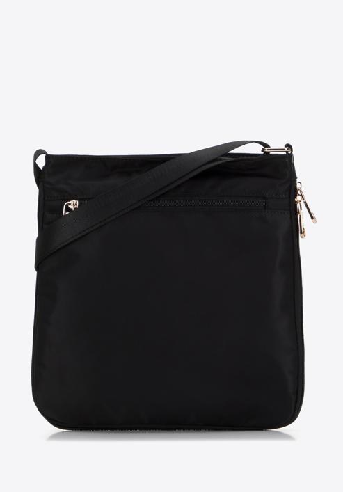 Women's nylon crossbody bag, black-gold, 98-4Y-102-1G, Photo 2