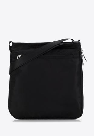 Women's nylon crossbody bag, black-silver, 98-4Y-102-1S, Photo 1